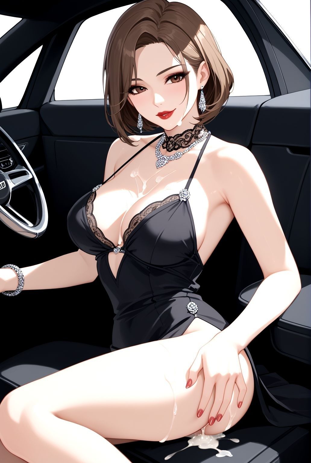 車内で繰り返される快楽、屋外で巨乳熟女の誘惑 画像10