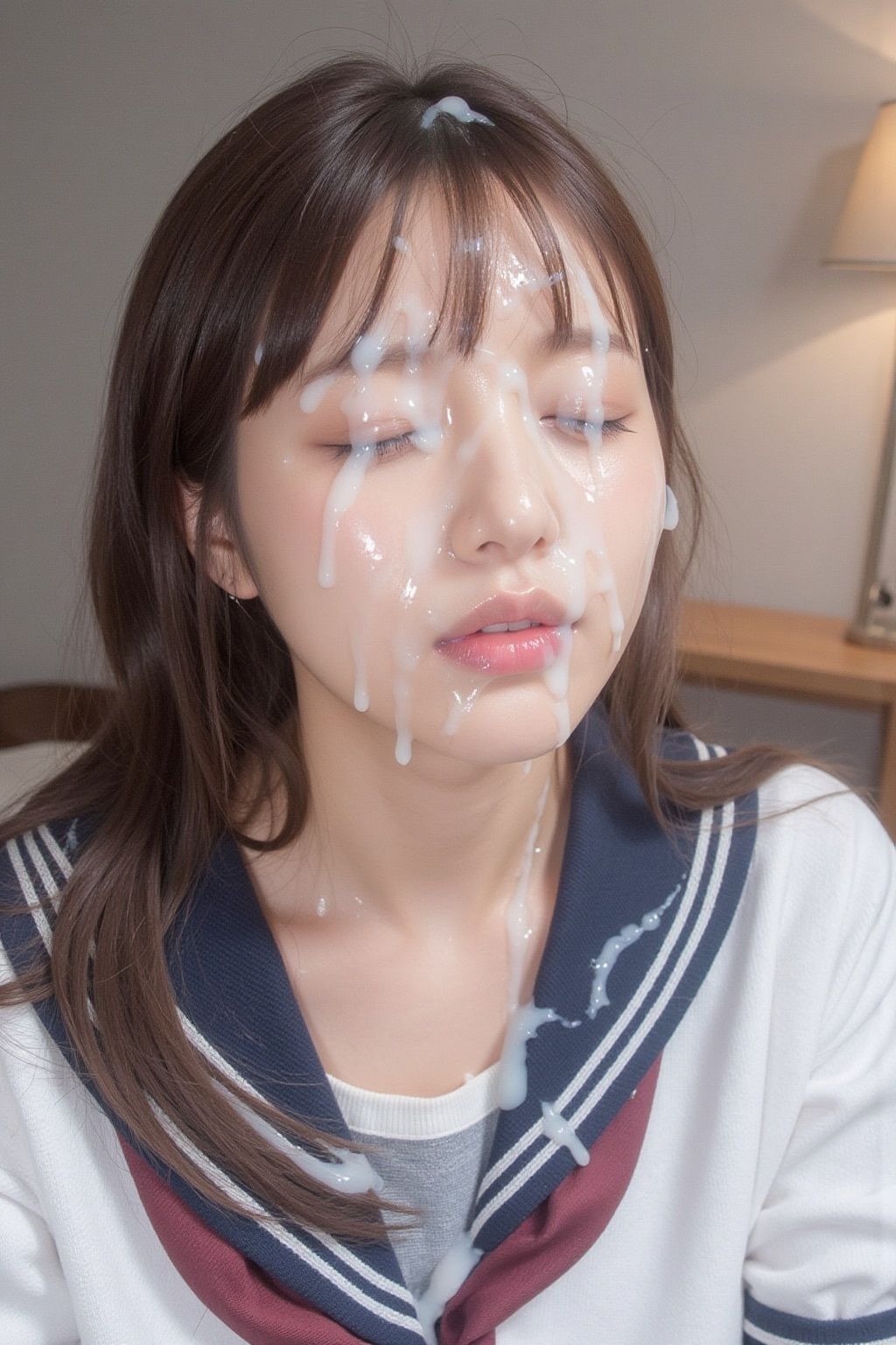 サンプル画像1:可愛いJKの顔面にひたすらザーメンぶっかけ！4(BiND！ – Bukkake is Not Dead！) [d_563640]