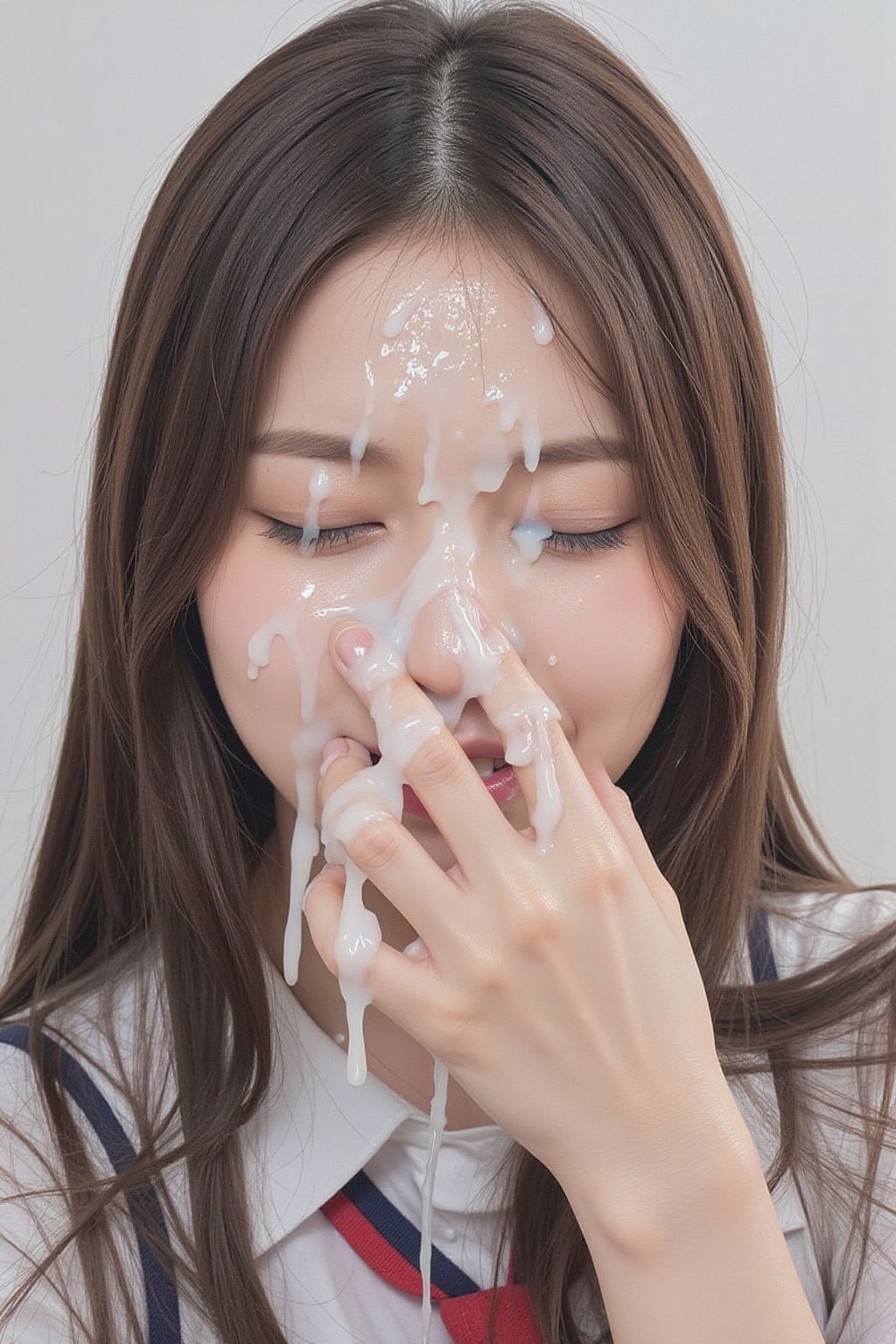 サンプル画像3:可愛いJKの顔面にひたすらザーメンぶっかけ！4(BiND！ – Bukkake is Not Dead！) [d_563640]