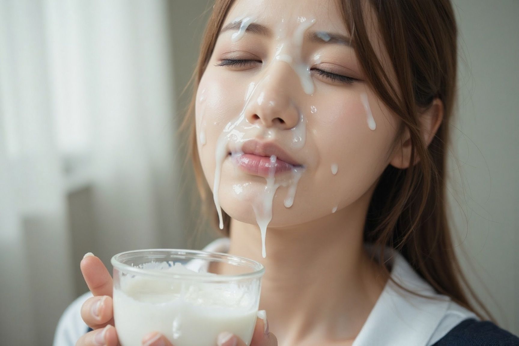 サンプル画像4:可愛いJKの顔面にひたすらザーメンぶっかけ！4(BiND！ – Bukkake is Not Dead！) [d_563640]