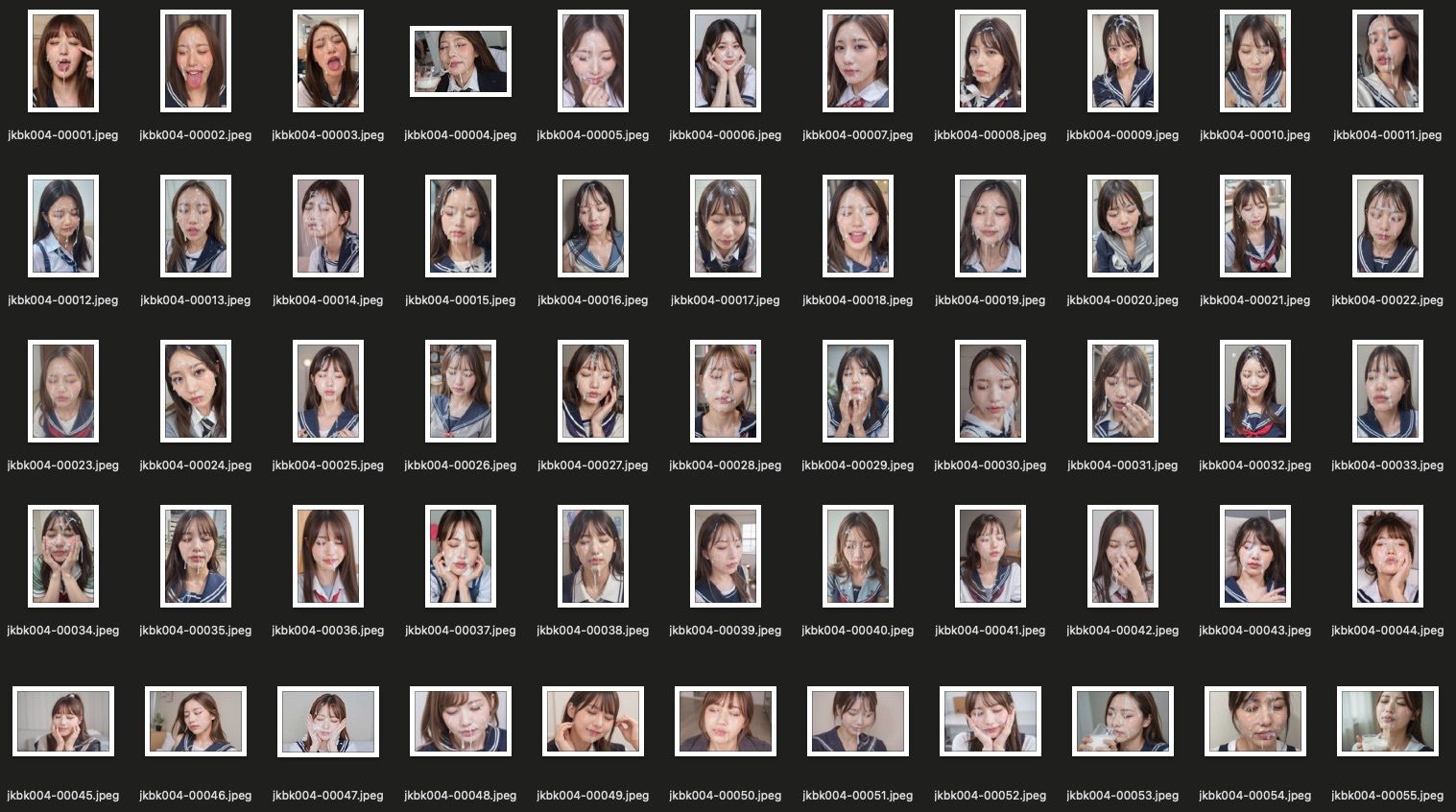 サンプル画像5:可愛いJKの顔面にひたすらザーメンぶっかけ！4(BiND！ – Bukkake is Not Dead！) [d_563640]