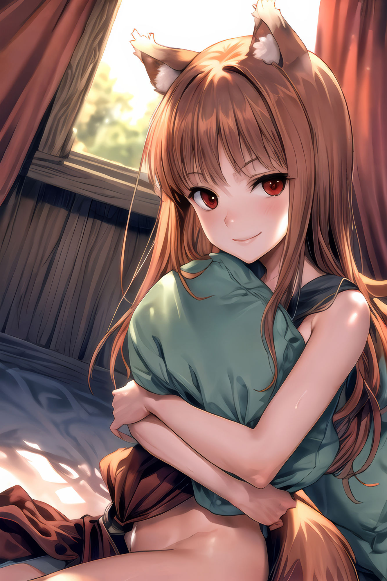 サンプル画像2:狼と性生活(AIイラスト美少女.store) [d_563754]