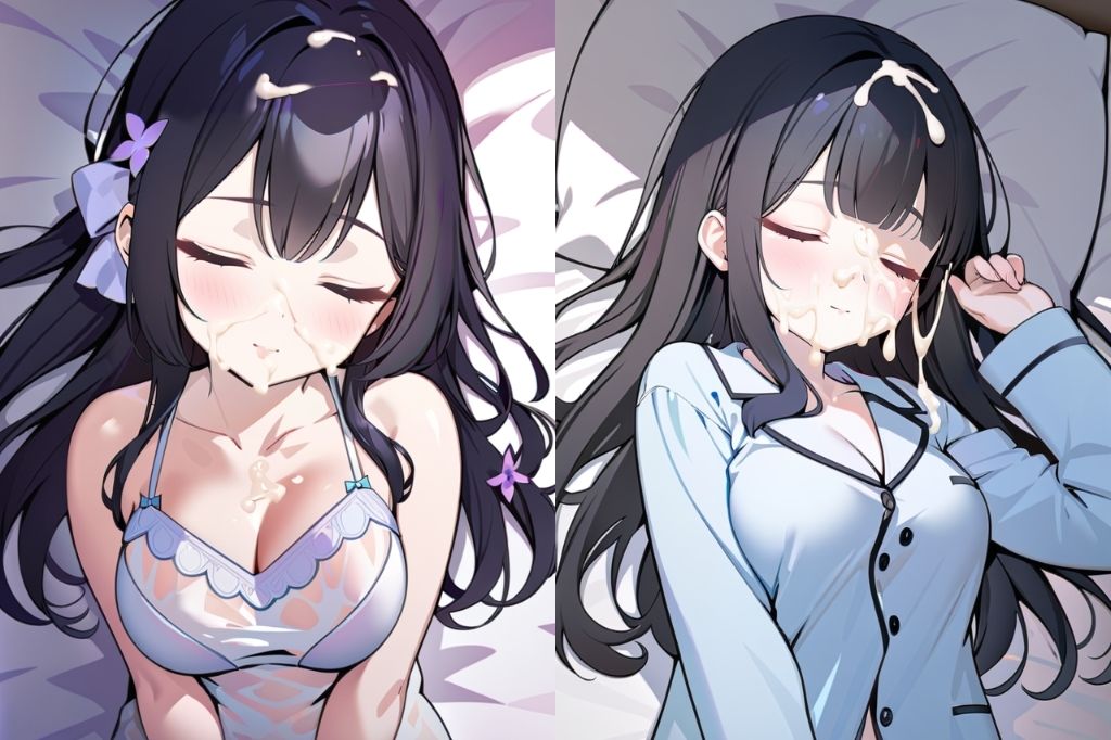 寝ている彼女が可愛いからぶっかけちゃった 画像4