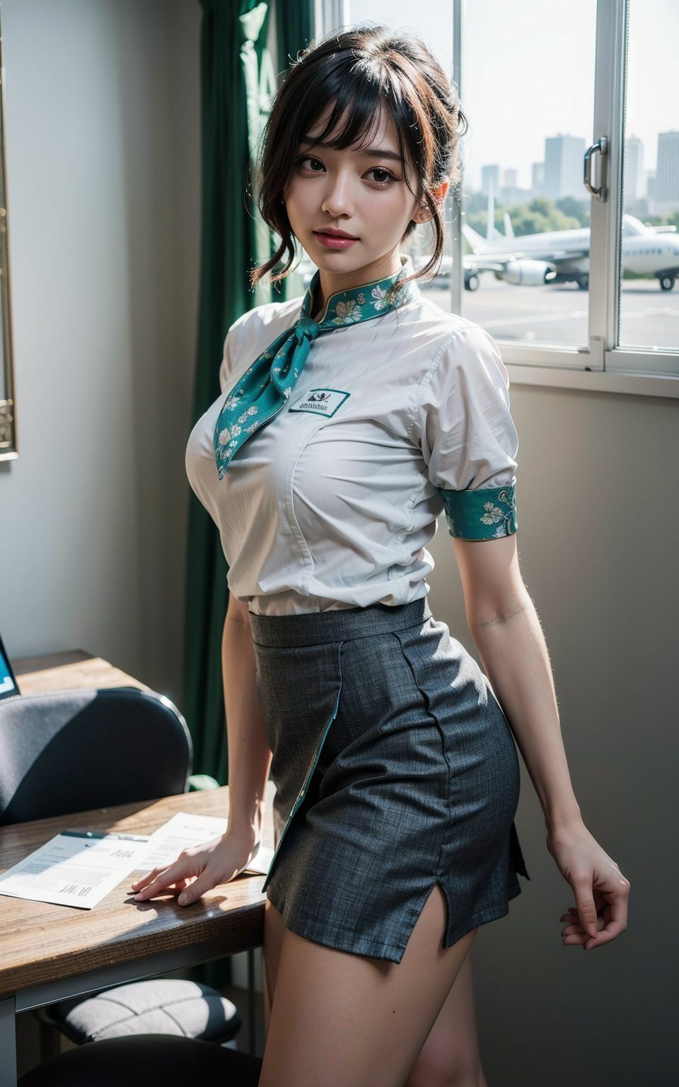 サンプル画像4:働く女子  CAさん（3） 外資系キャビンアテンダントの制服図録(FAI文庫) [d_564003]