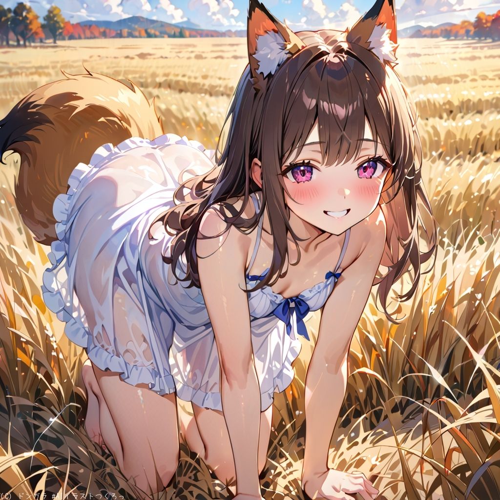 サンプル画像3:AIイラストCG集77  ザ・露出 狐耳美少女  カテリーナ・フェリーニ(ドンガラAI美少女イラスト支部) [d_564039]