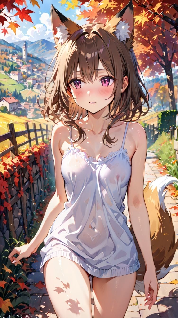 AIイラストCG集77 ザ・露出 狐耳美少女 カテリーナ・フェリーニ 画像7