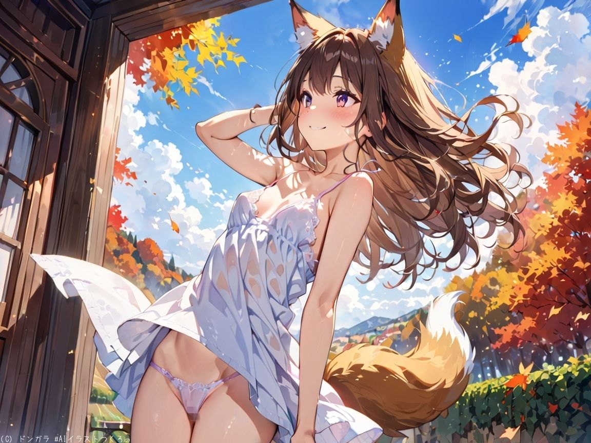 AIイラストCG集77 ザ・露出 狐耳美少女 カテリーナ・フェリーニ 画像9