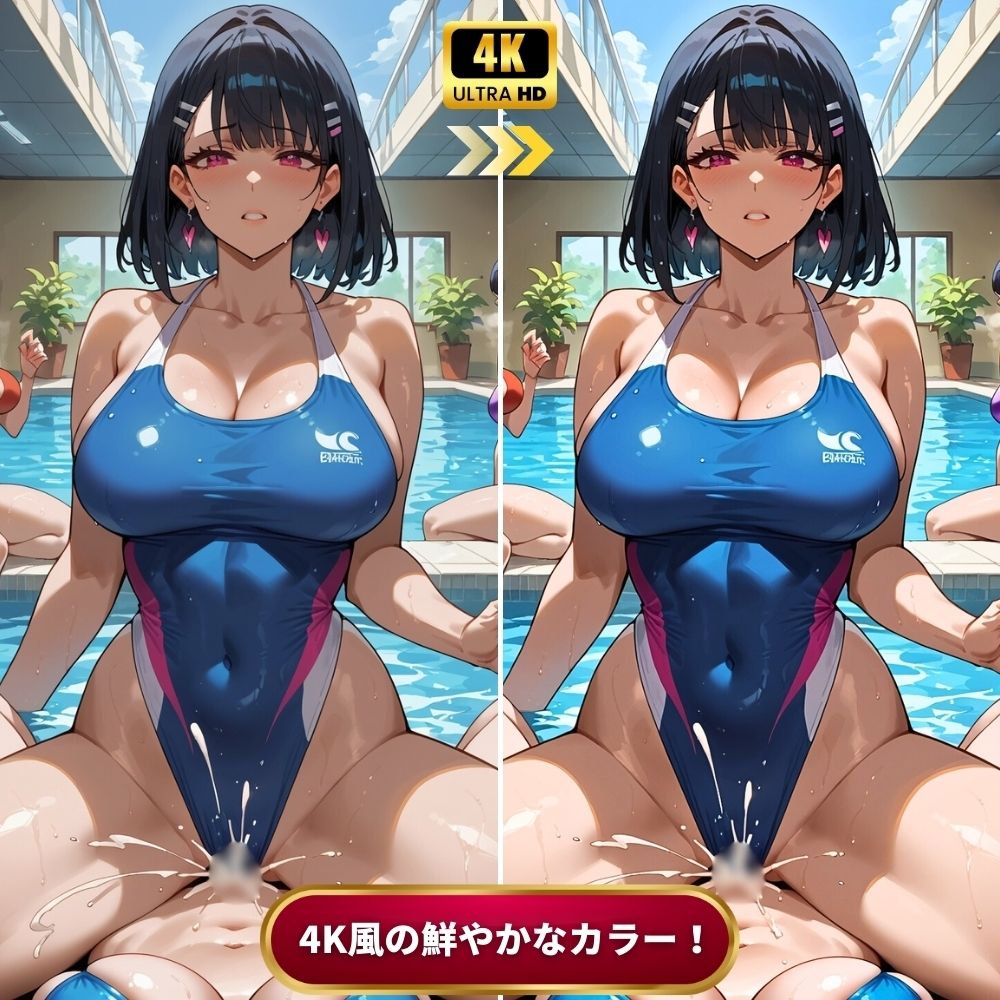 競泳女子アスリートの乱行パーティーに女体化して潜入！プールでぬるぬるのおまんこをすり付ける女子たち・大量潮吹きしながら絶頂【変態エロアニメ】 画像10