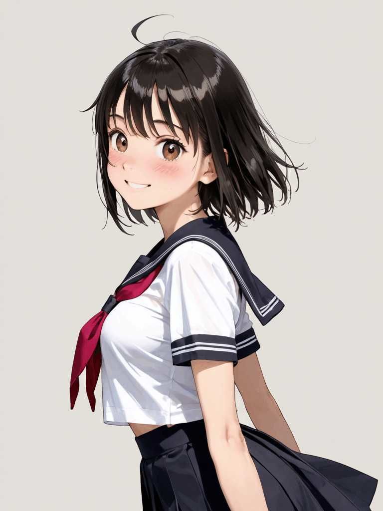 ショートnaセーラー服少女 B 画像1