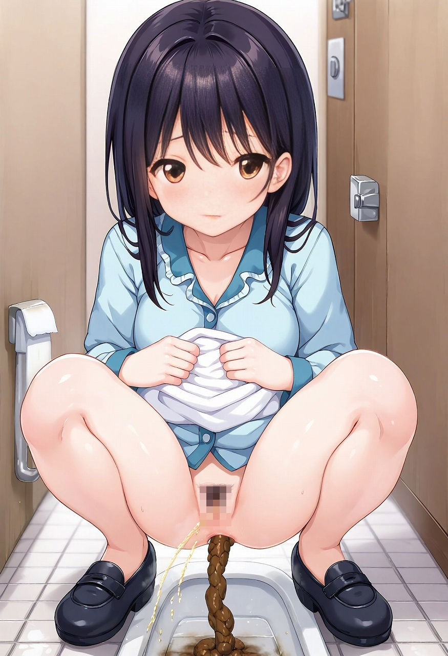 サンプル画像2:女子トイレ盗撮イラスト集2(こがねトワイライト) [d_564162]