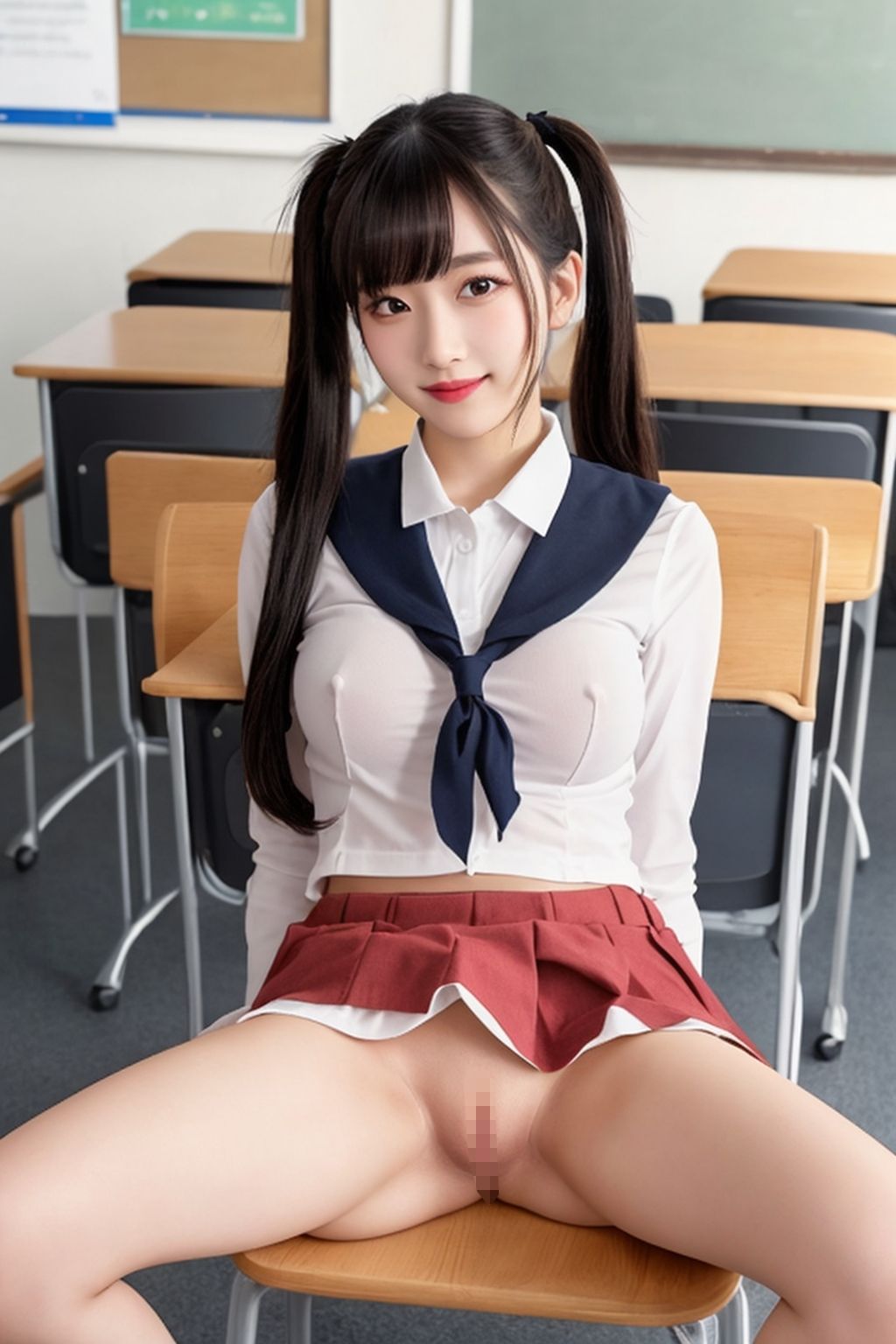 サンプル画像3:開脚女子校生4  制服色々編(AI娘堂) [d_564334]