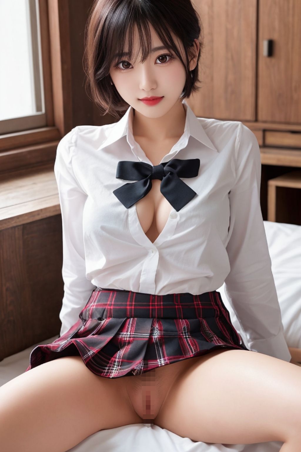 サンプル画像6:開脚女子校生4  制服色々編(AI娘堂) [d_564334]