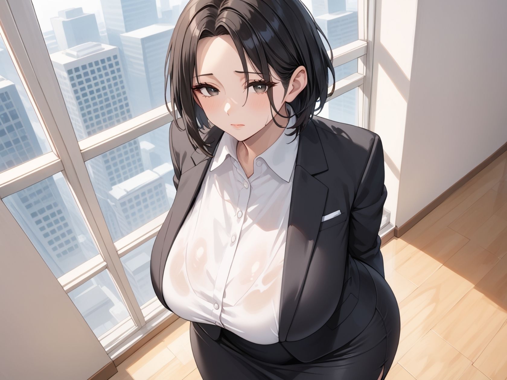 サンプル画像1:AVメーカー社員の業務。新婚妻の企画担当さんのお仕事は肉便器係(うおでっか) [d_564391]