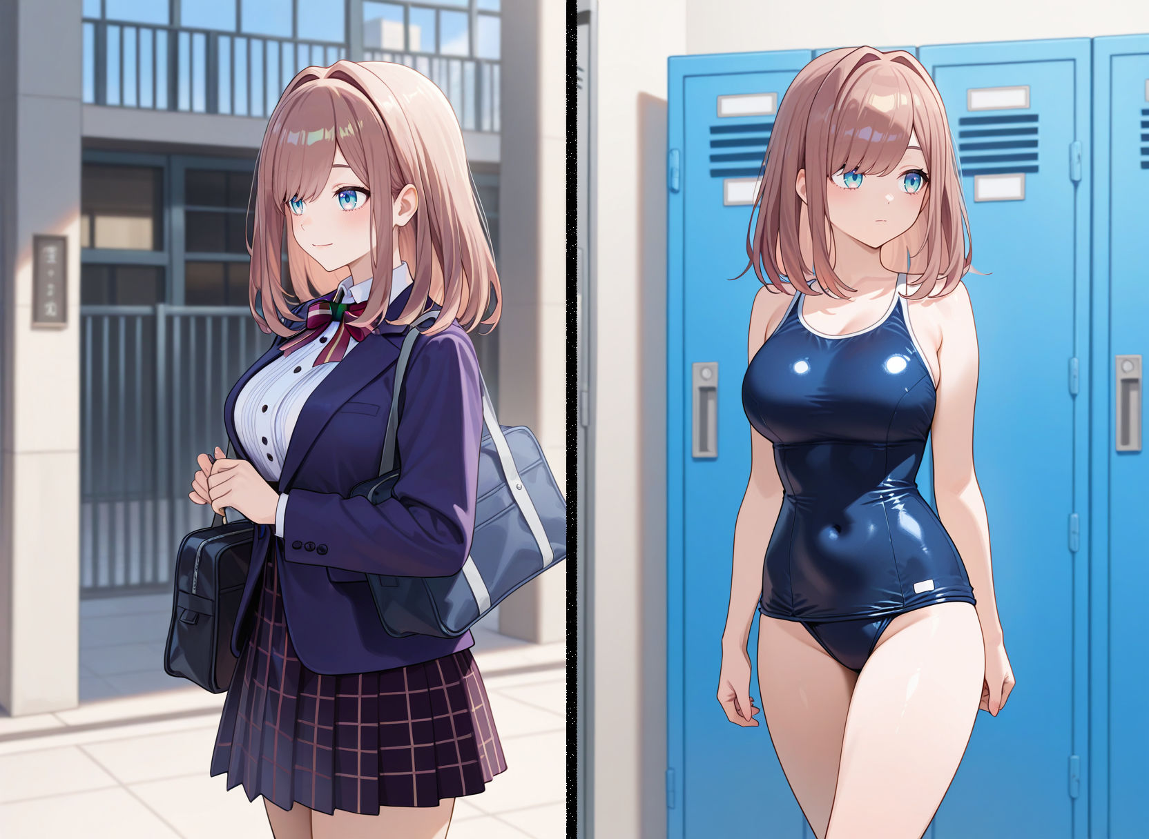 サンプル画像1:女子校着替え スクール水着編 のぞきフェチ特化 アニメ調JK特集-厳選140枚を撮影-(麗夢舎) [d_564409]