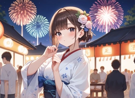 サンプル画像1:花火大会で青姦中出し(よしイクぞうさん) [d_564543]