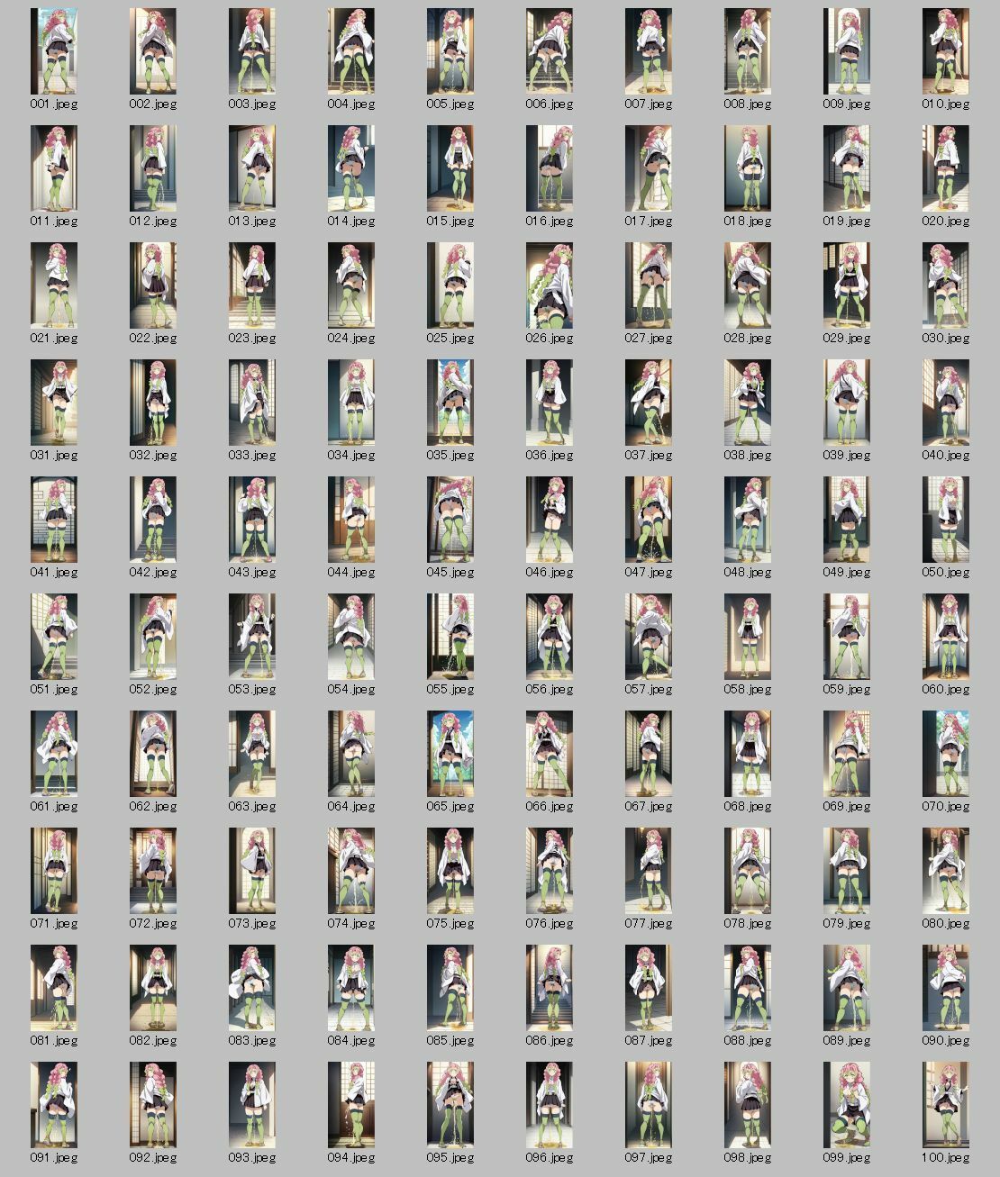 サンプル画像6:「甘〇寺蜜璃おしっこイラスト-R18版」100枚セット(美伝プロジェクト) [d_564796]