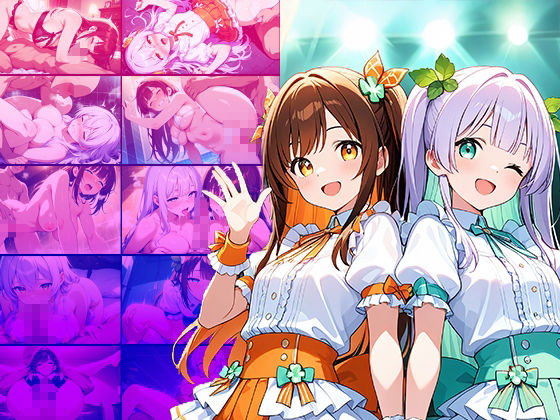 サンプル画像1:【FANZA専売】カラーツインズ Vol.1 爆乳紫髪茶髪アイドル中出し種付け撮影会【4K】【400枚収録】(御一堂) [d_564951]