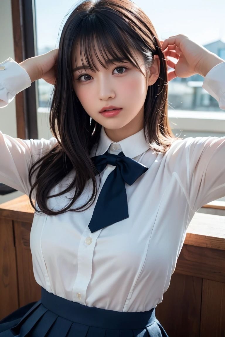 サンプル画像1:教室の秘密 3:このまま…抱きしめてくれる？(AI美女ギャラリー) [d_565052]