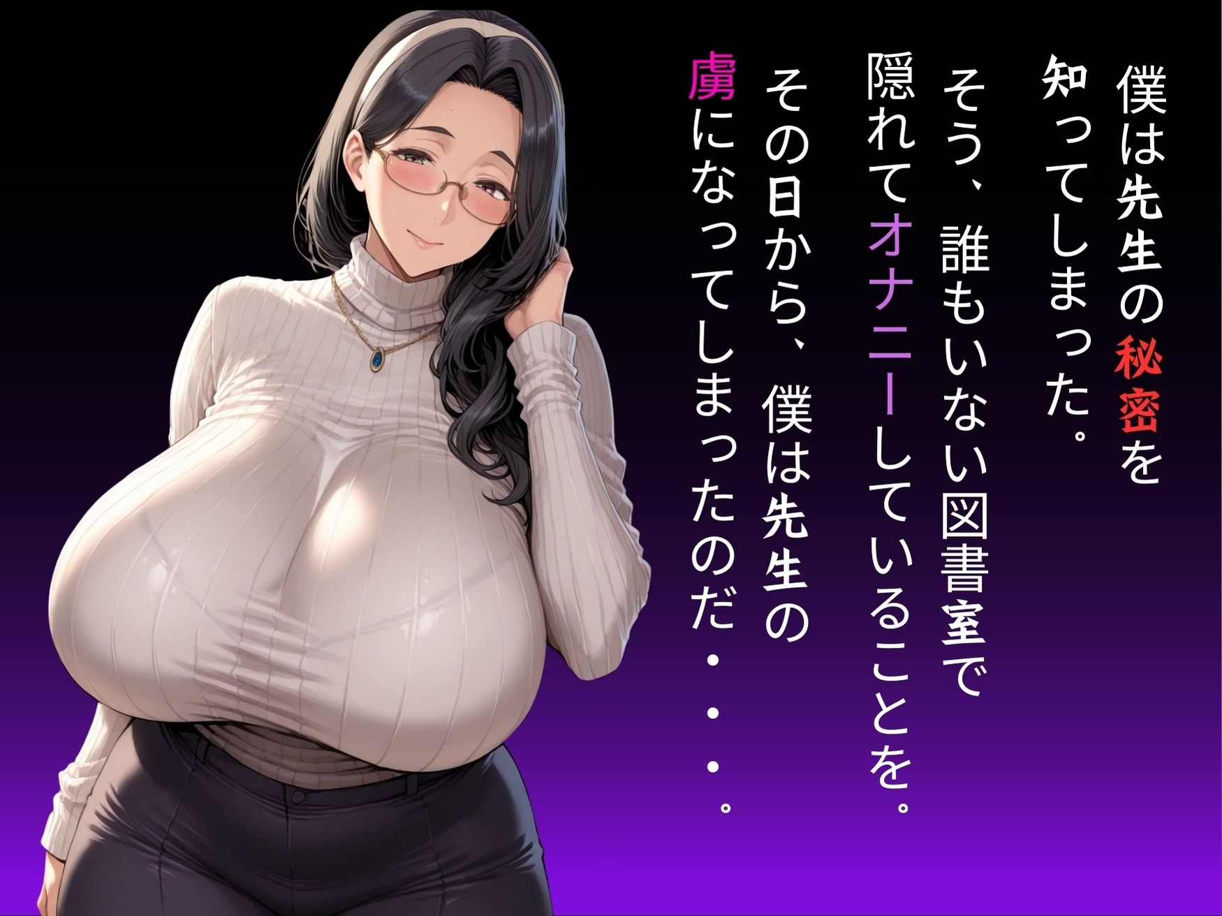 爆乳熟女先生が誰もいない図書室で一人エッチしているのを目撃したその日から・・・ 画像2