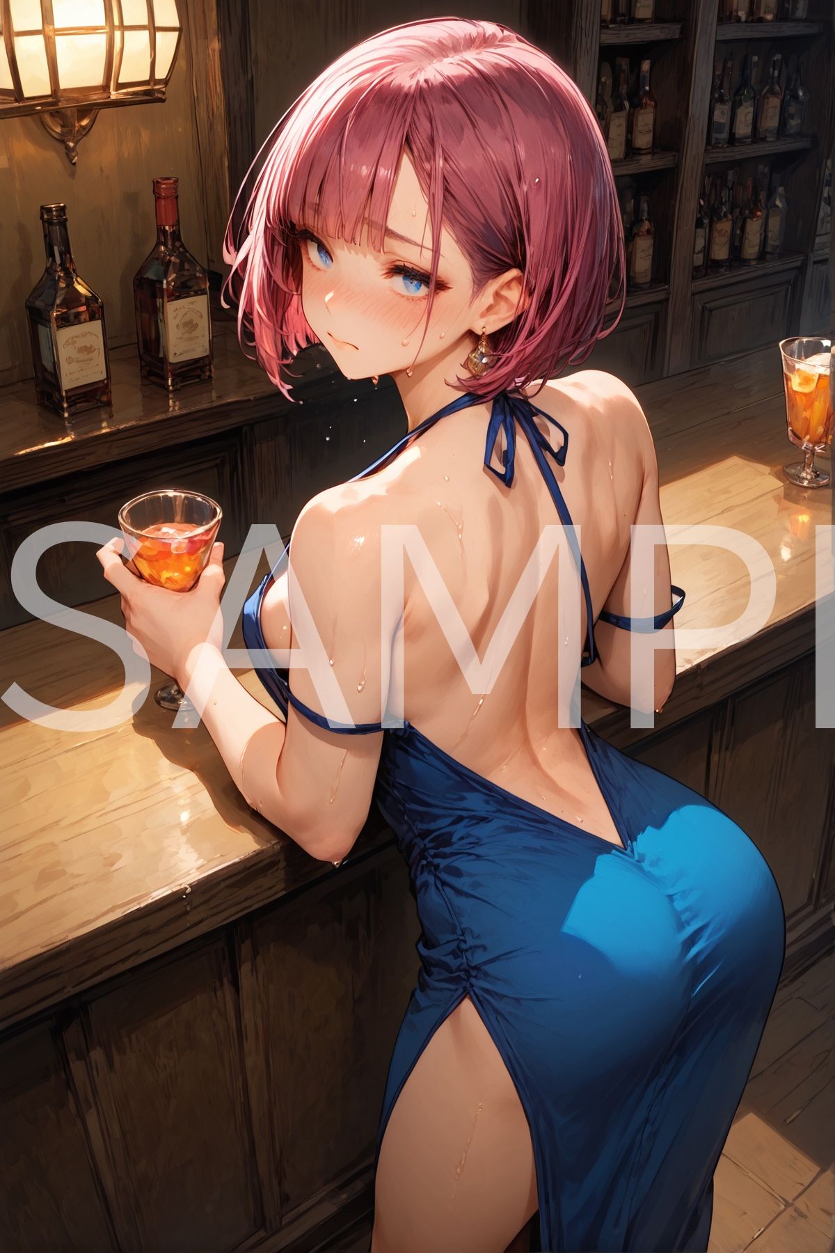 ホルターネックドレスの赤髪少女 画像2