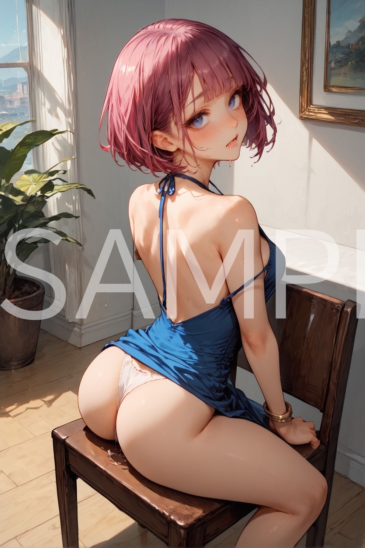 ホルターネックドレスの赤髪少女 画像3