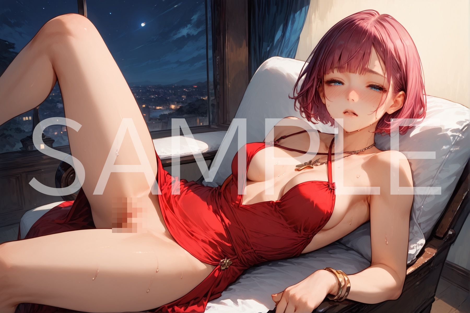 ホルターネックドレスの赤髪少女 画像5