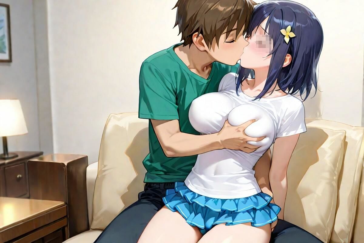 サンプル画像3:甘い吐息、熱い指  始まる予感に身を委ね(AI幻想工房) [d_565217]