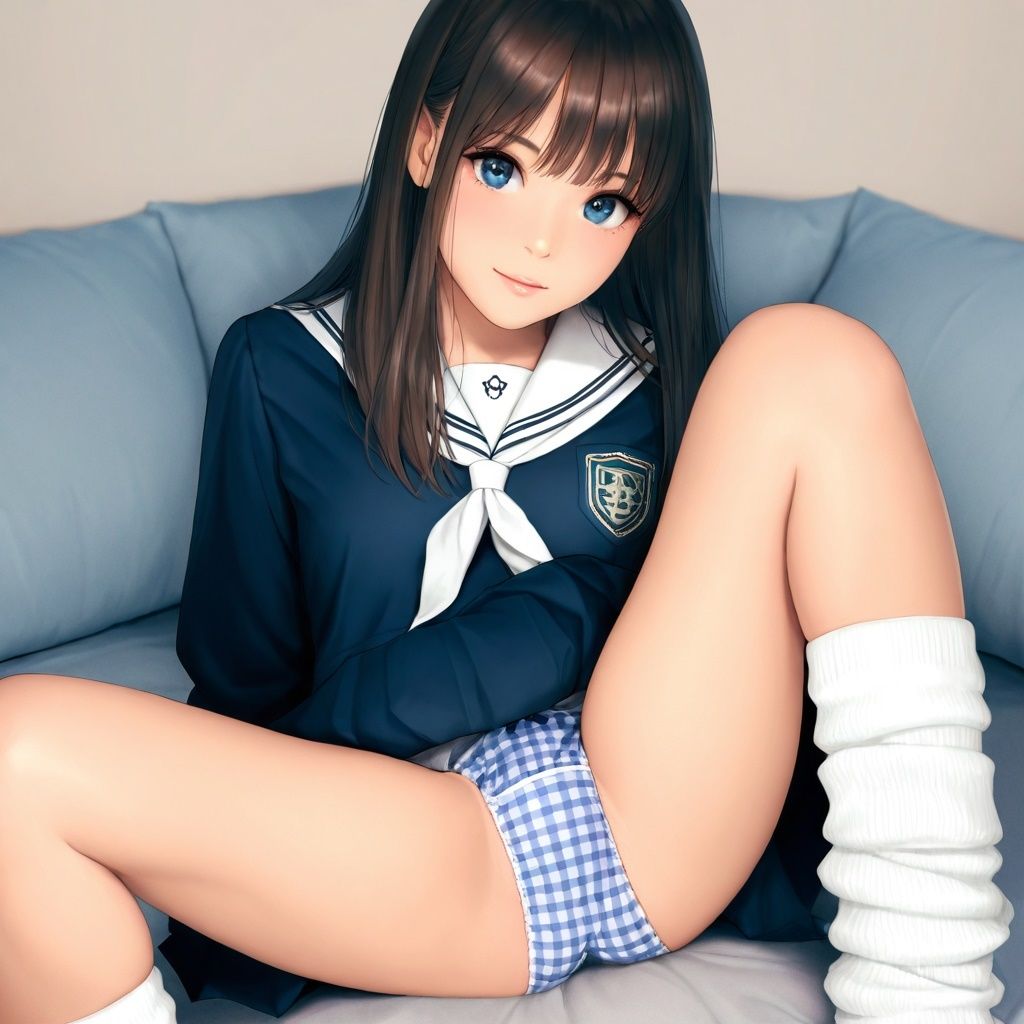 サンプル画像2:ルーズソックスJKのM字パンチラ〜リアル風ver〜(あみゅみゅ) [d_565230]