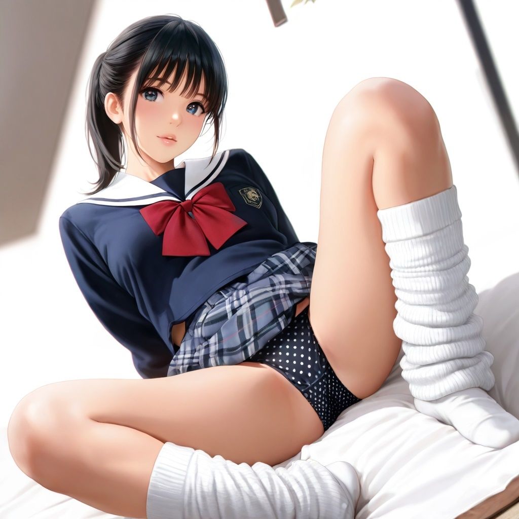 サンプル画像4:ルーズソックスJKのM字パンチラ〜リアル風ver〜(あみゅみゅ) [d_565230]