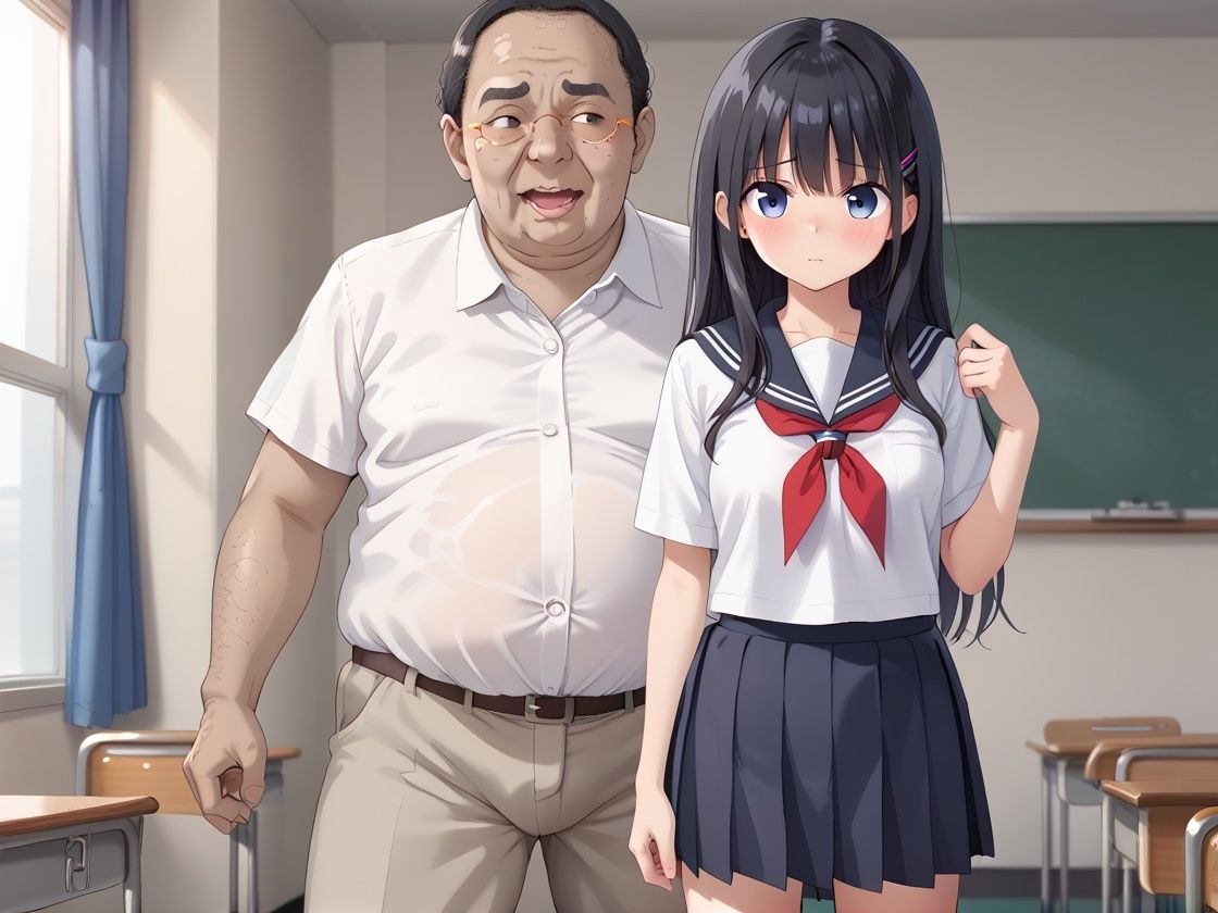 油断だらけの女子寮にまでも野生のキモデブ教頭があらわれた。 画像2