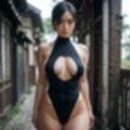 きわどいレオタード風の服を着た美女（セリフなし  AI画像集）