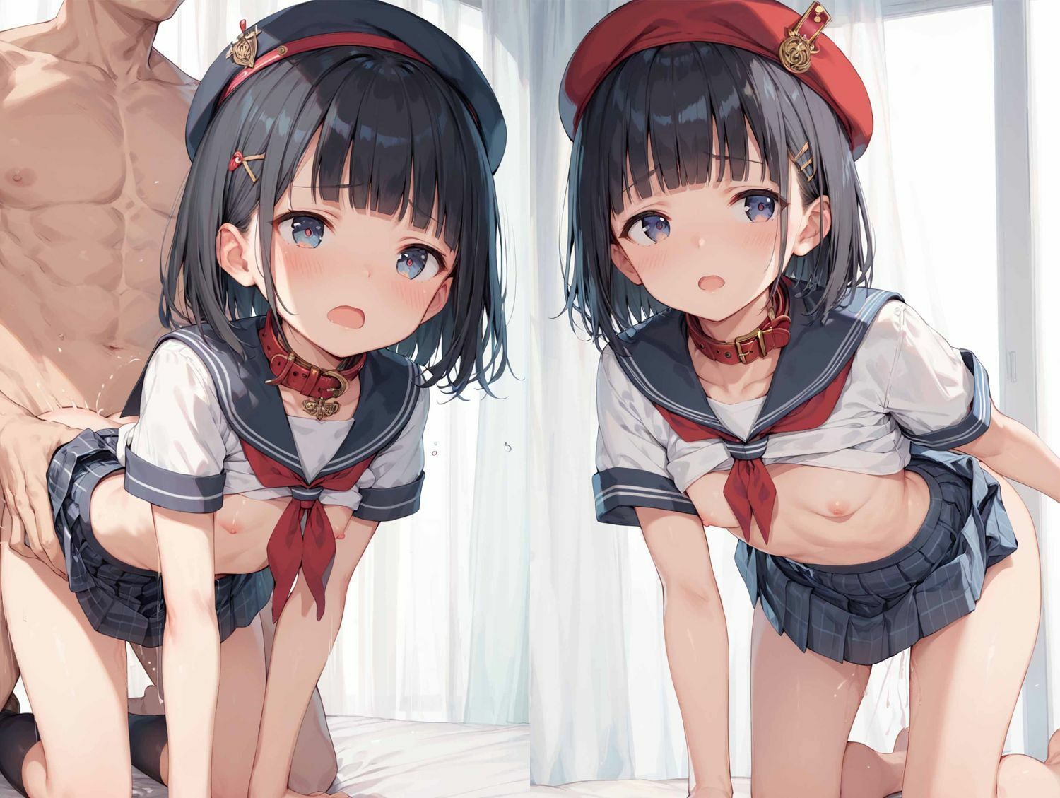 おかっぱの制服貧乳肉便器 画像7