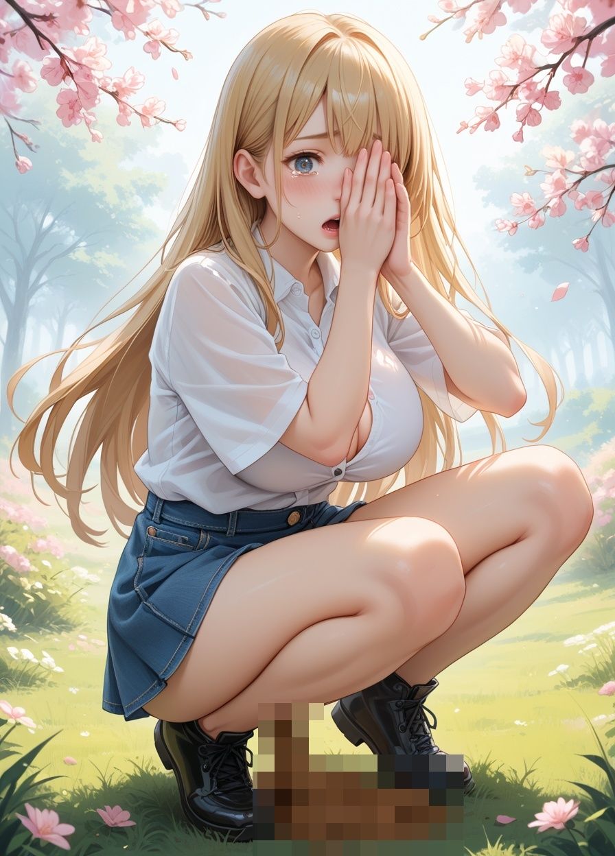 サンプル画像4:【153枚・4K】花見デートで我慢できずうんちおもらし2 （私服ver.）(スカトロ製作所) [d_565392]