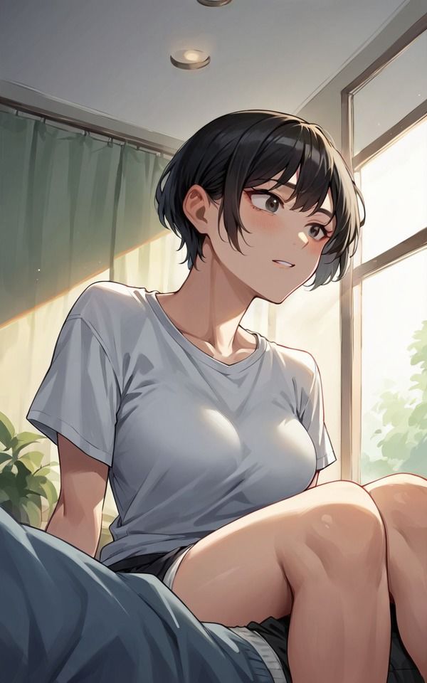 サンプル画像5:彼女の黒髪、舐めたくなる乳首、そして視線。(みるきーたろう) [d_565543]