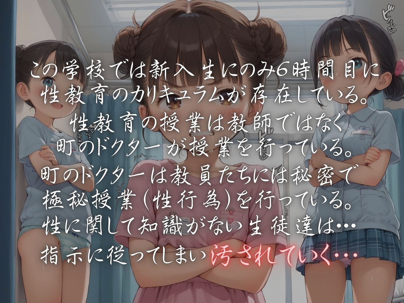 サンプル画像1:新入生性教育〜汚された生徒達〜2(変態ドクター) [d_566149]