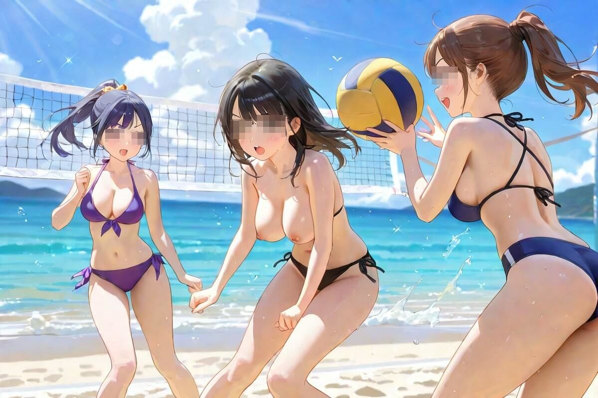 サンプル画像2:脱衣バレー  ビキニ姿の美女  汗と水しぶきの誘惑(なんこつくん) [d_566228]