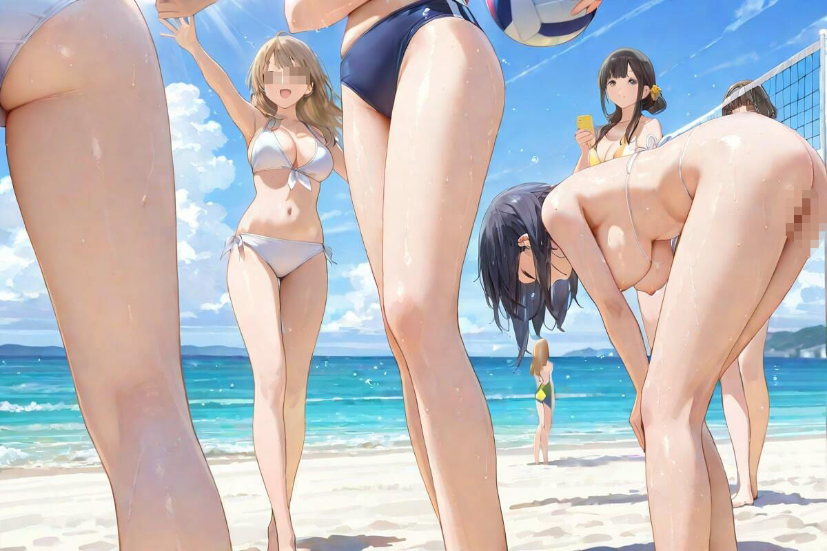 サンプル画像4:灼熱ビーチ乱舞  ビキニ美女  砂浜で乱れ狂う(AI幻想工房) [d_566231]