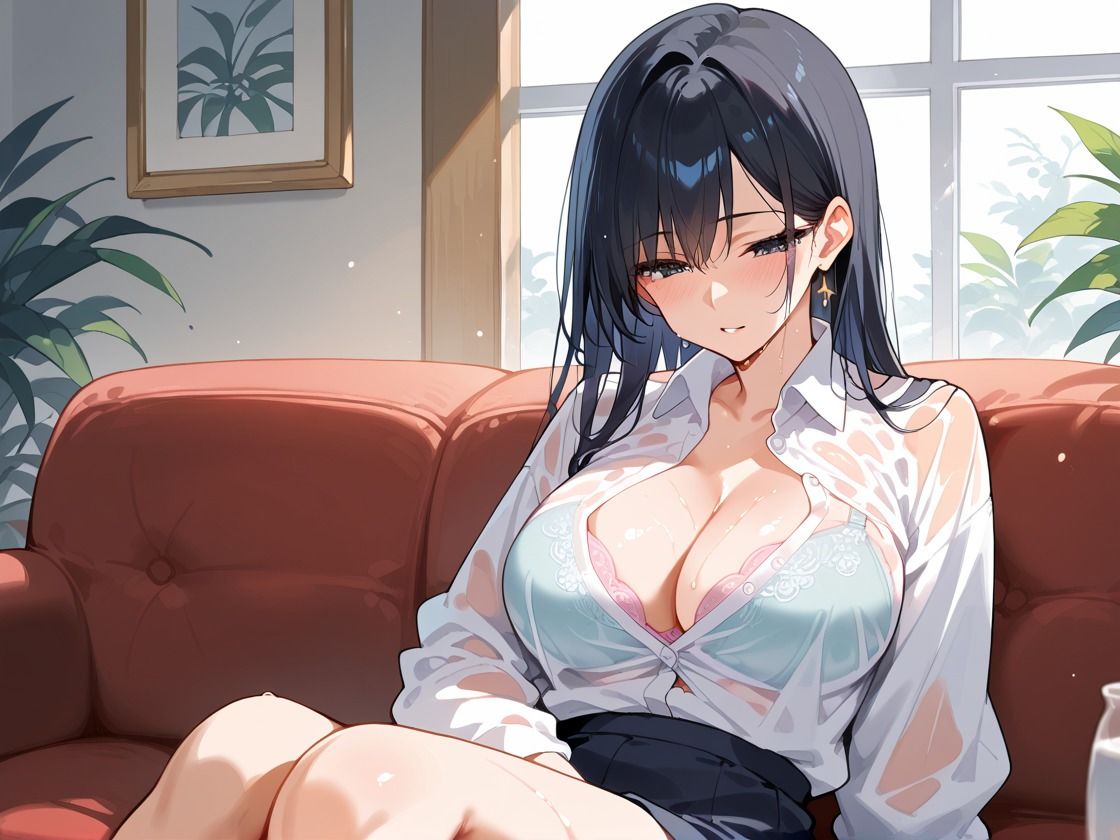 ぷるんっ 大きなお◯ぱいに我慢できず大量射精 画像1