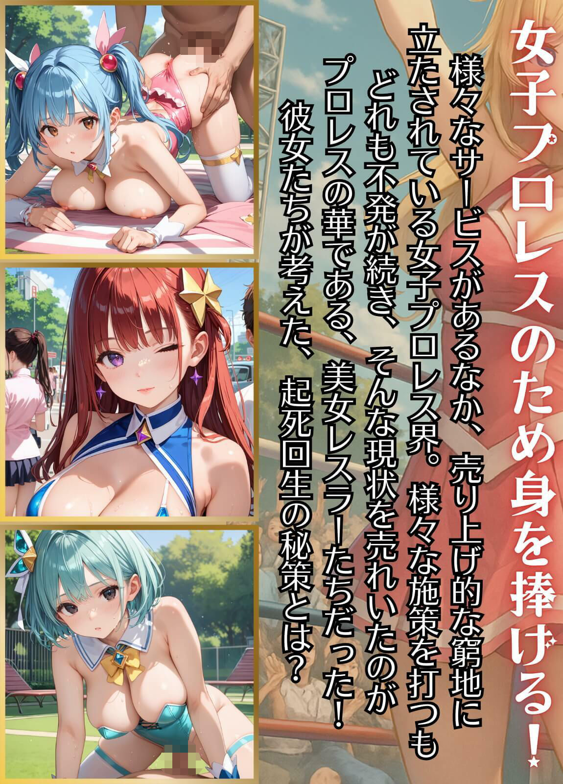 サンプル画像1:美女レスラーの特技は、野外枕営業です！〜新人美女レスラーは客寄せが大変です！！〜9【厳選CG200枚収録】(ルルのアトリエ) [d_566410]