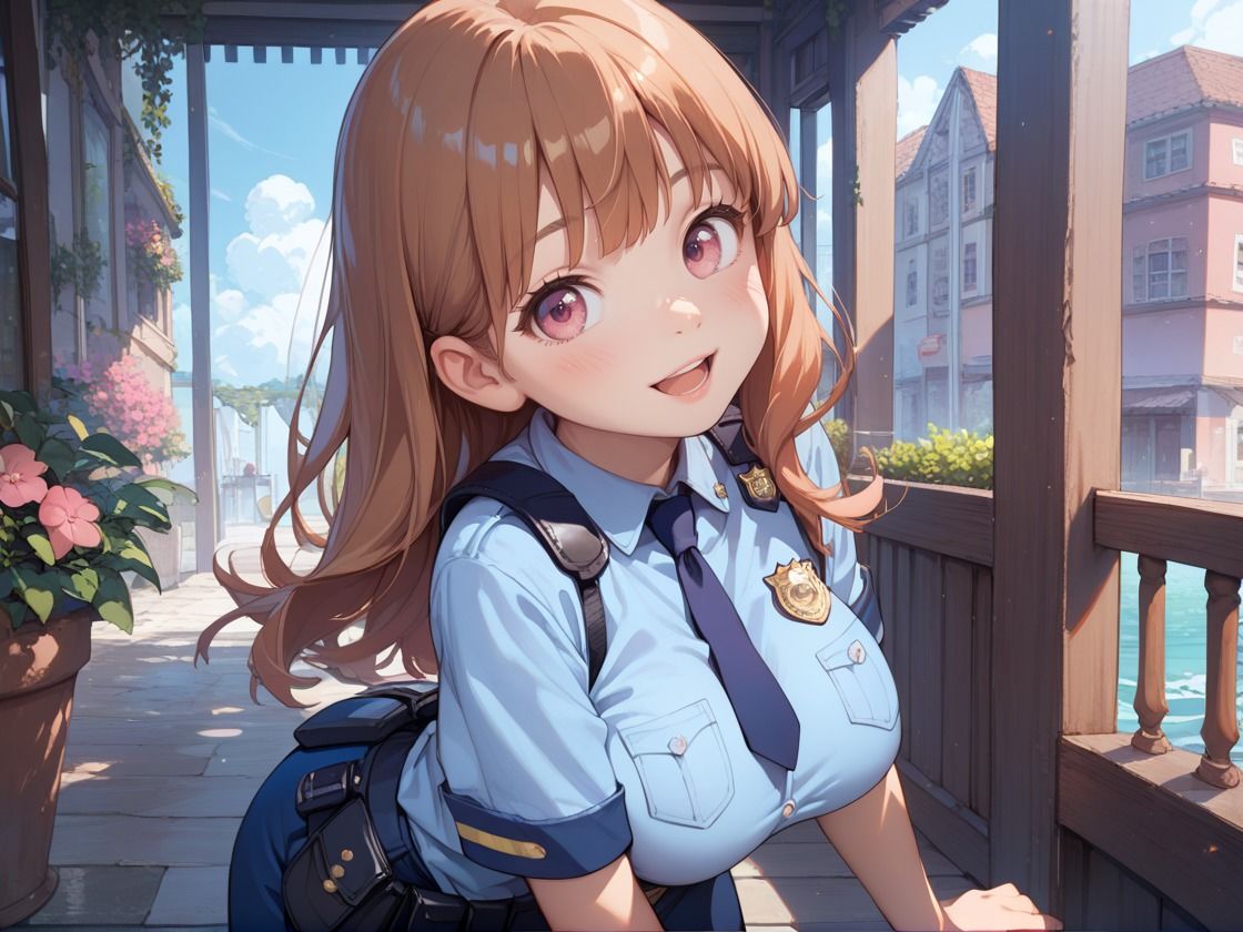 巨乳のロリ娘とポリスコス乱交 画像1