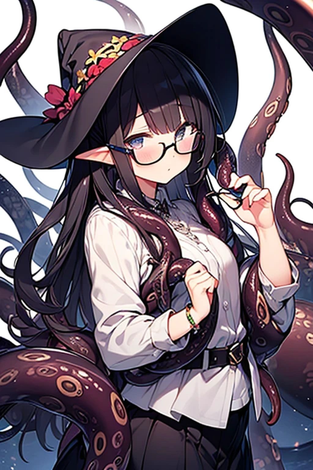 サンプル画像2:眼鏡っ子だけど、触手男に種付けされた(くまとねこ屋) [d_566650]