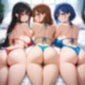 フェチコレVol.64 水着姿でベッドに横たわる3人の美女とお尻を眺めるだけ【総枚数250枚】