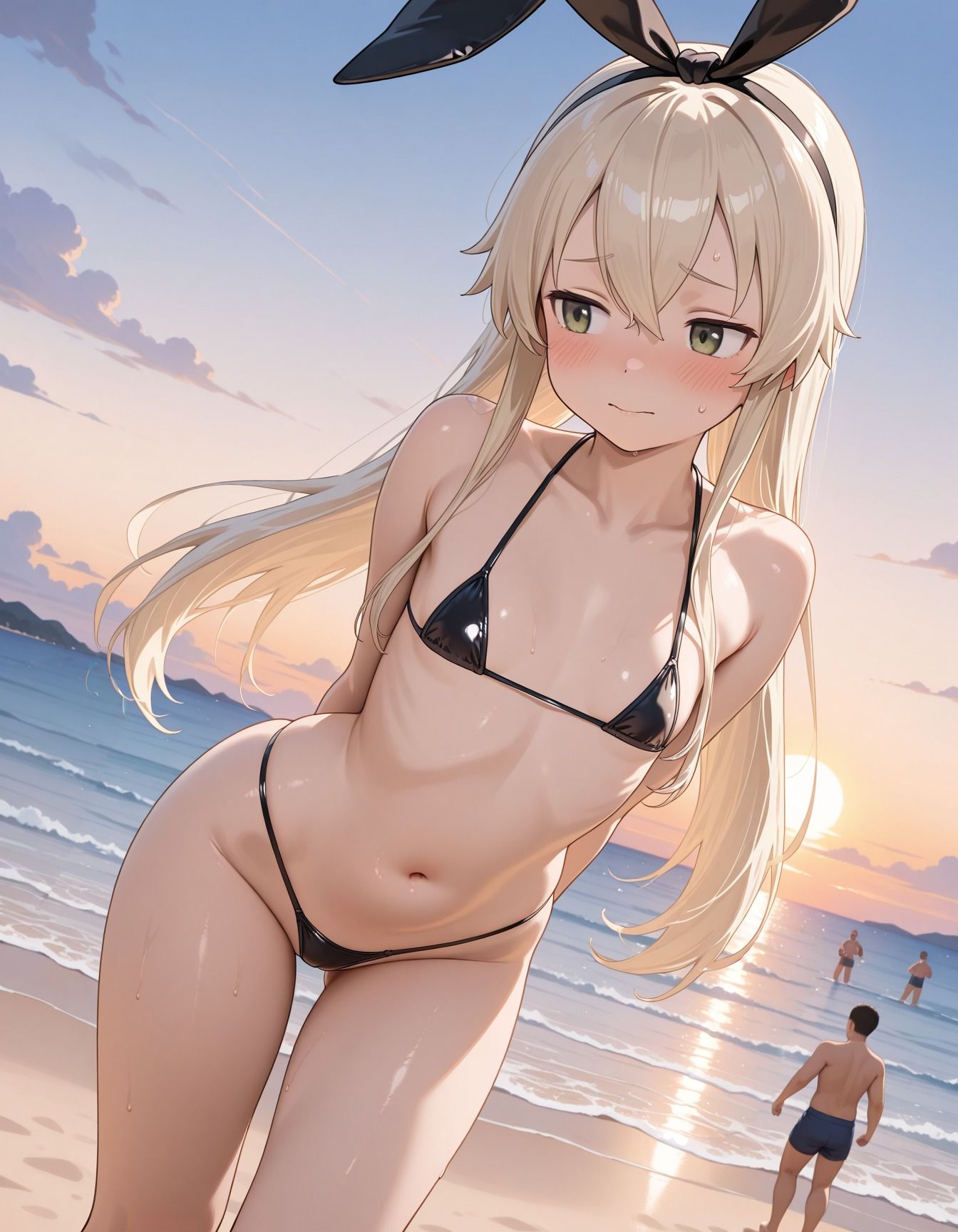 サンプル画像1:ビーチで襲われてしまった少女(ぽりっしゅ本舗) [d_566900]