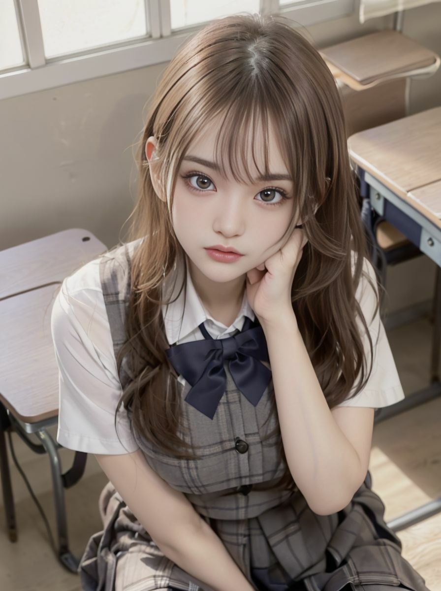 【実写系・AI生成】女子校生の学園ライフ、全部見せます!聡美ちゃん編 画像1