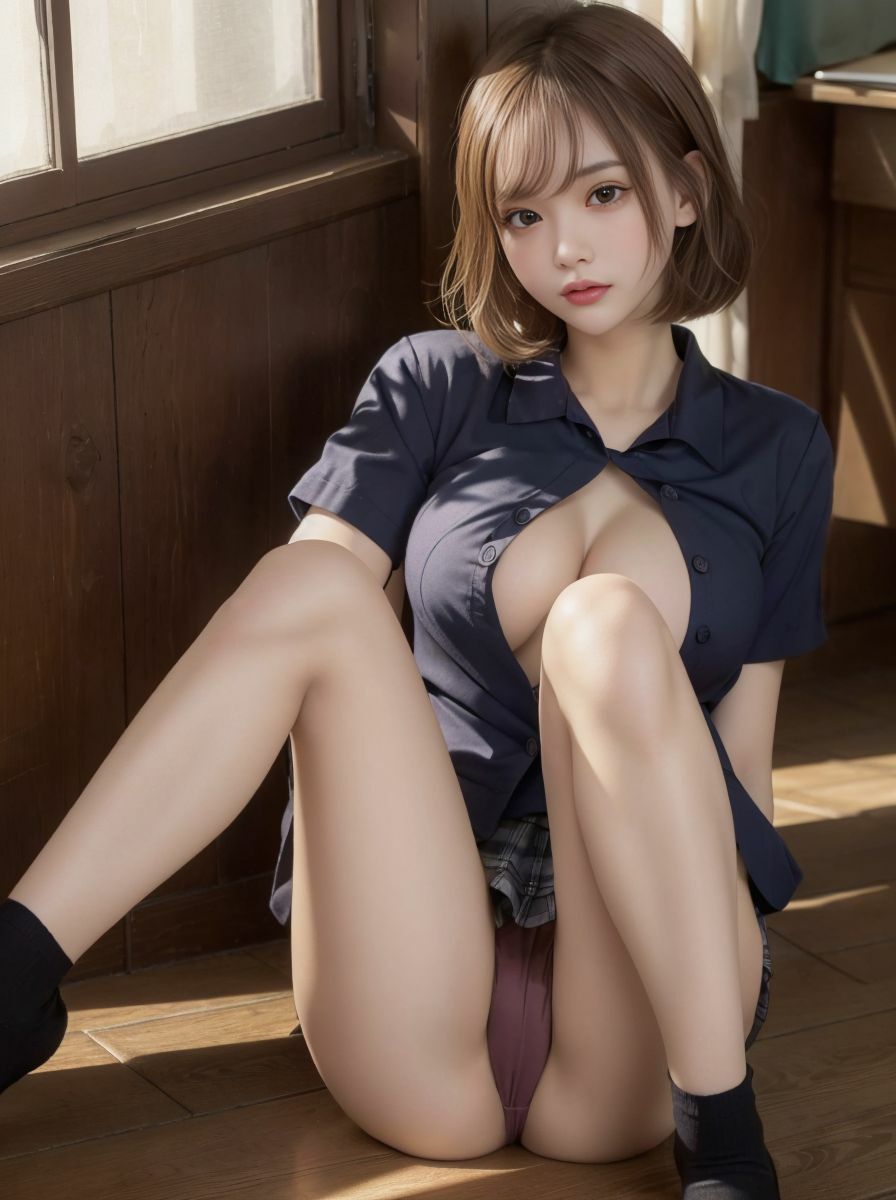 サンプル画像4:【実写系・AI生成】女子校生の学園ライフ、全部見せます！聡美ちゃん編(Tomomix.ai) [d_566927]