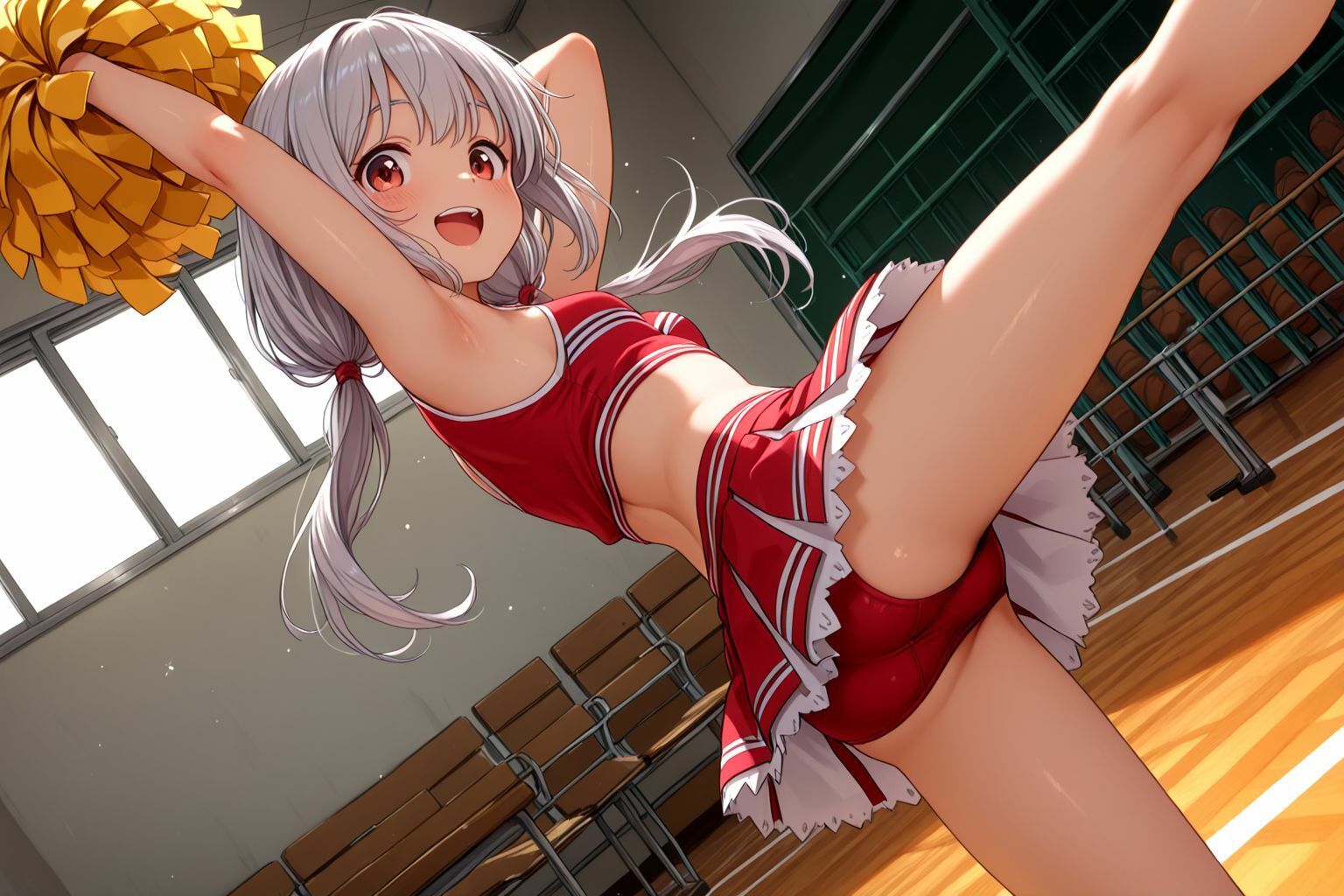 【エロ漫画】ミックスガールズコレクション ちっぱいチアガールのエッチな応援1