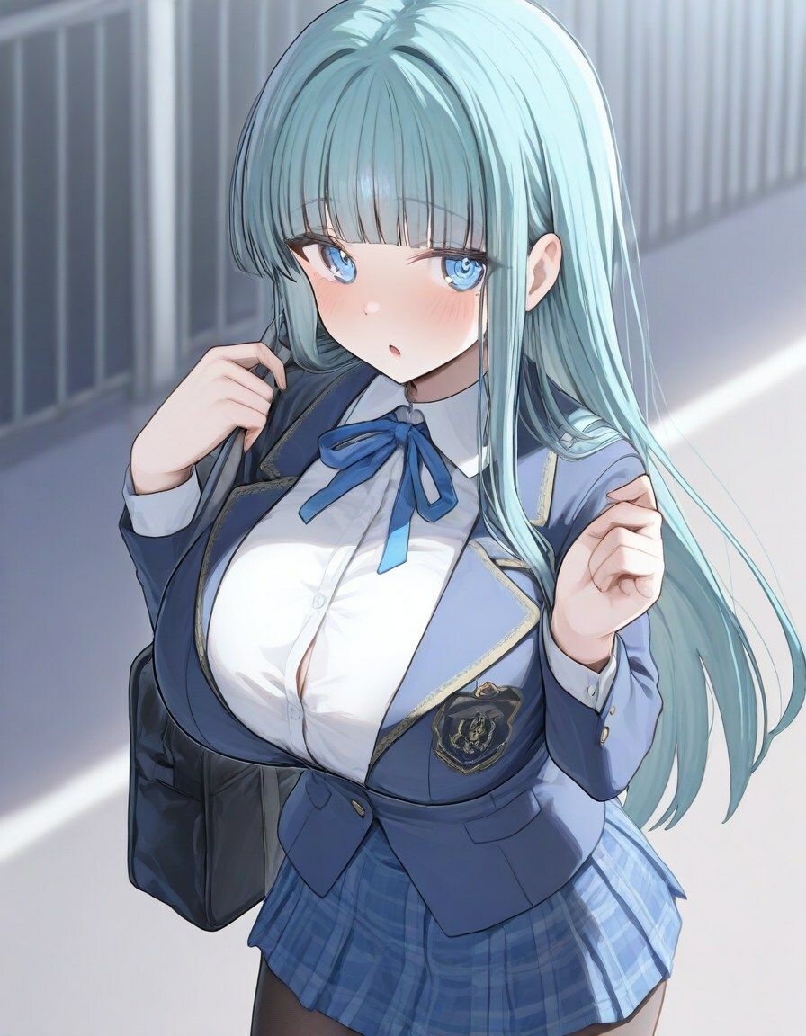 制服女子〜清楚青髪JKとラブホで連続生ハメ〜 画像1