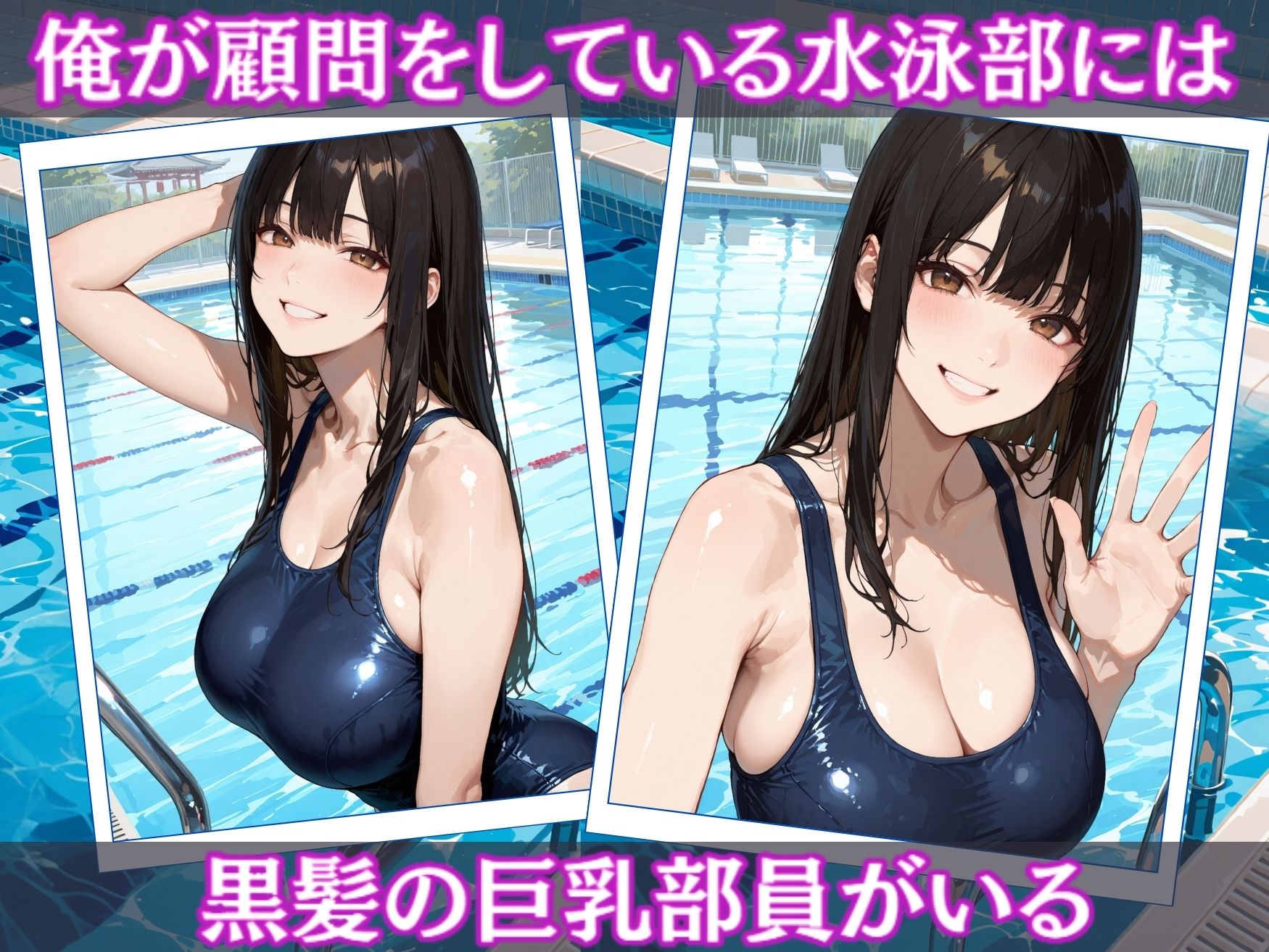 サンプル画像1:スク水〜水泳部黒髪巨乳女子校生に生挿入〜(mapuememaru) [d_567119]