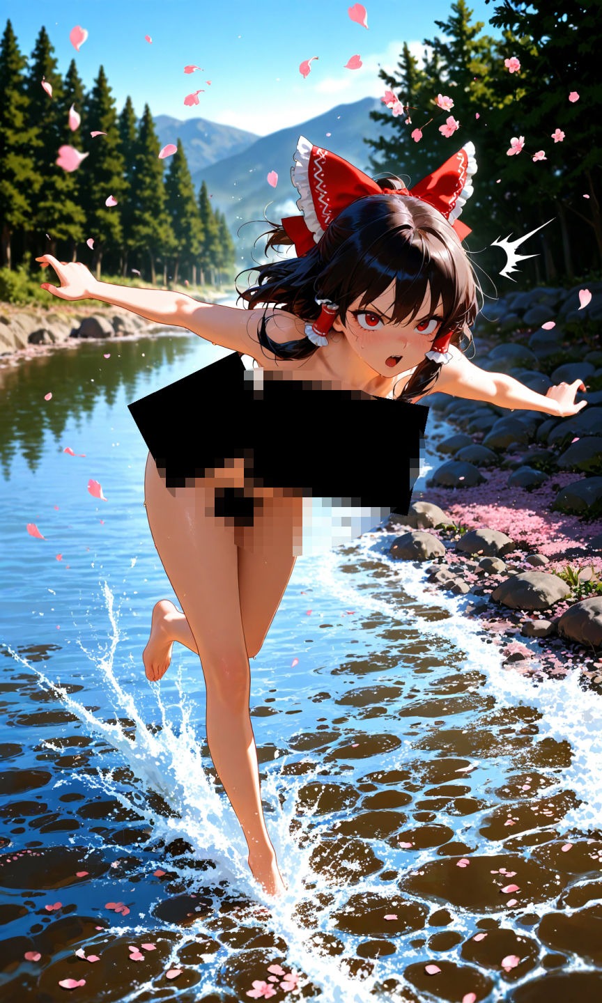 魔理沙は霊夢のえっちな写真を撮りたいようです。vol.53〜春の砂嵐の昼の川編〜 画像1