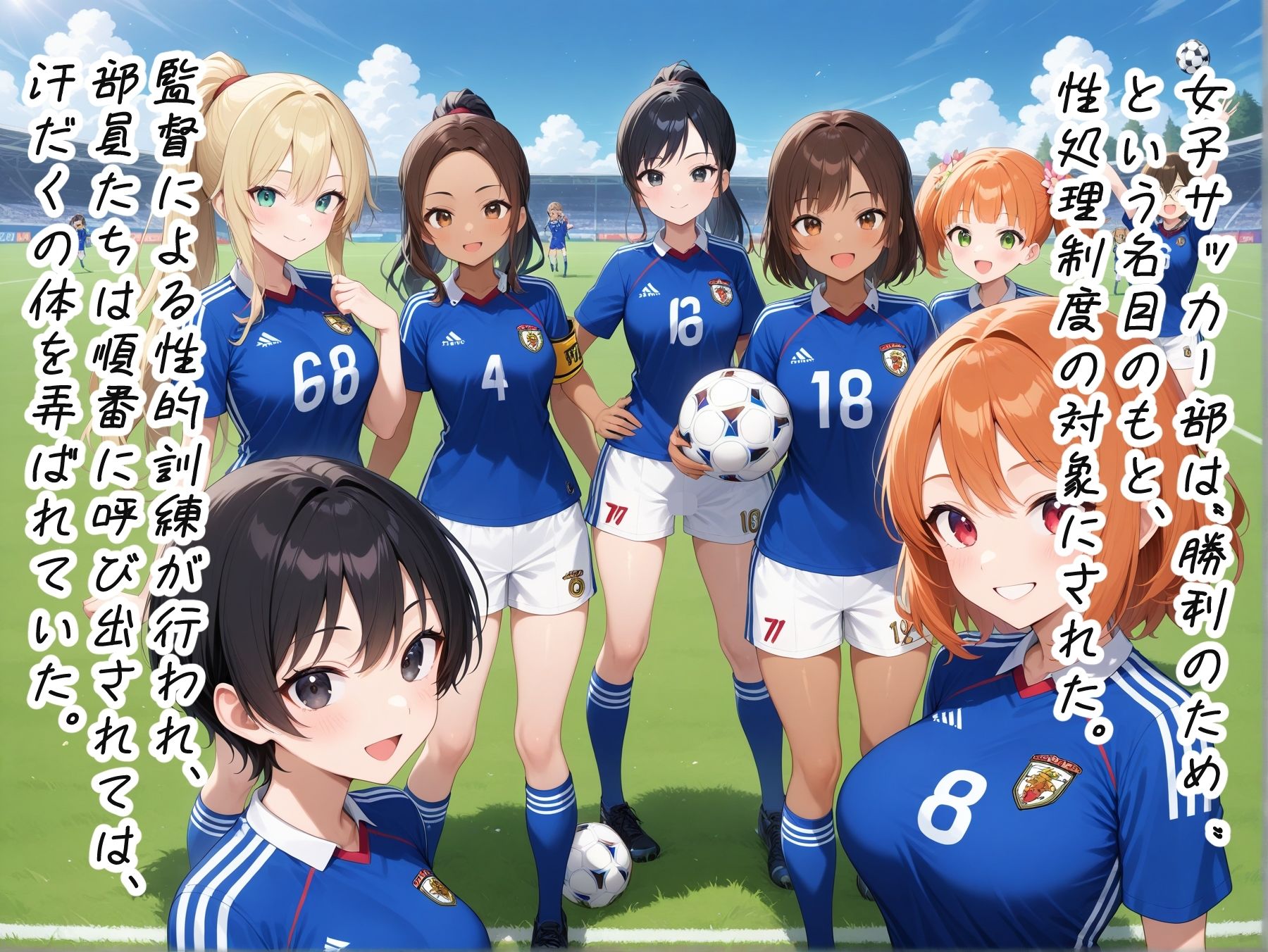 サンプル画像1:【高画質・500枚・セリフ入有】性処理学院 サッカー部編 快楽イキ地獄 〜監督の精液漬け指導〜(JKクリエイター) [d_567273]